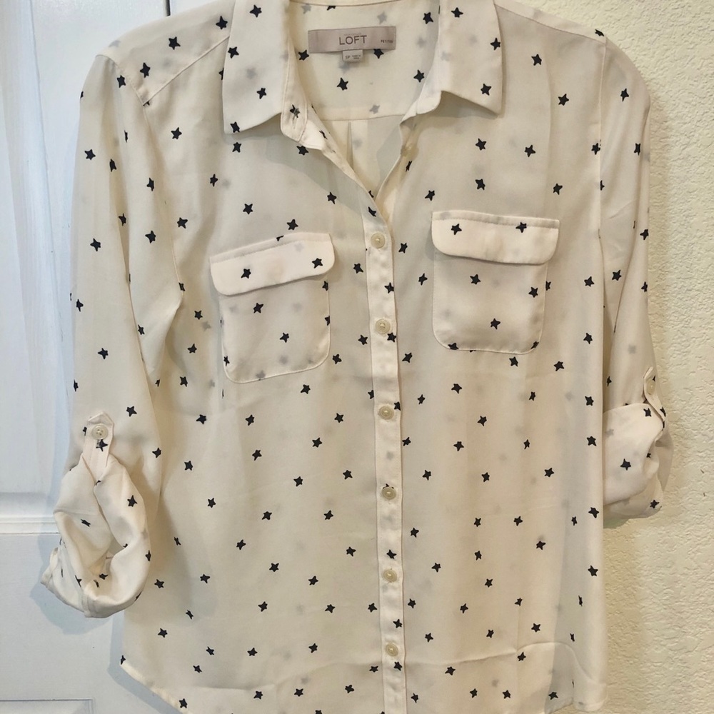 Loft Utility Blouse - Ivory w/ Navy Stars - SP